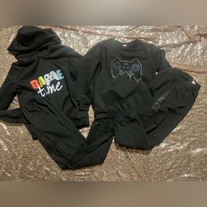 Boys 7-8 Black Gaming Matching Set bundle